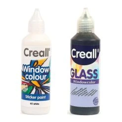 Graine Créative Peinture Sur Verre Et Céramique 2 Peintures Repositionnables Pour Vitres 80 Ml - N&B