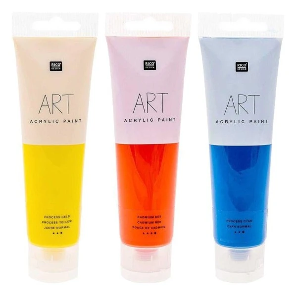 3 Tubes De Peinture Acrylique 100 Ml - Jaune-Rouge-Cyan Rico Design 3 Tubes De Peinture Acrylique 100 Ml - Jaune-Rouge-Cyan -Creavea Shop 3 tubes de peinture acrylique 100 ml jaune rouge cyan p