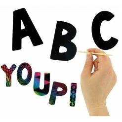 Kit Peinture Alphabet Stickers A Gratter 68 Pièces - Ctop