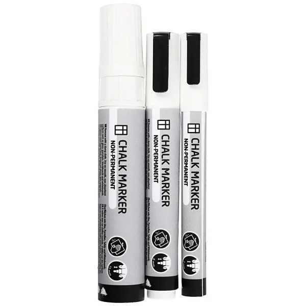 Assortiment de feutres à craie - blanc - 3 à 15 mm - 3 pcs Creativ Company Feutre Craie Assortiment De Feutres à Craie - Blanc - 3 à 15 Mm - 3 Pcs -Creavea Shop assortiment de feutres a craie blanc 3 a 15 mm 3 pcs p 3