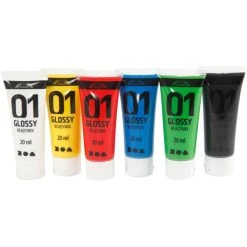 Creativ Company Peinture Acrylique A-Color Assortiment De Peinture Acrylique Brillante A-Color - 20 Ml - 6 Pcs
