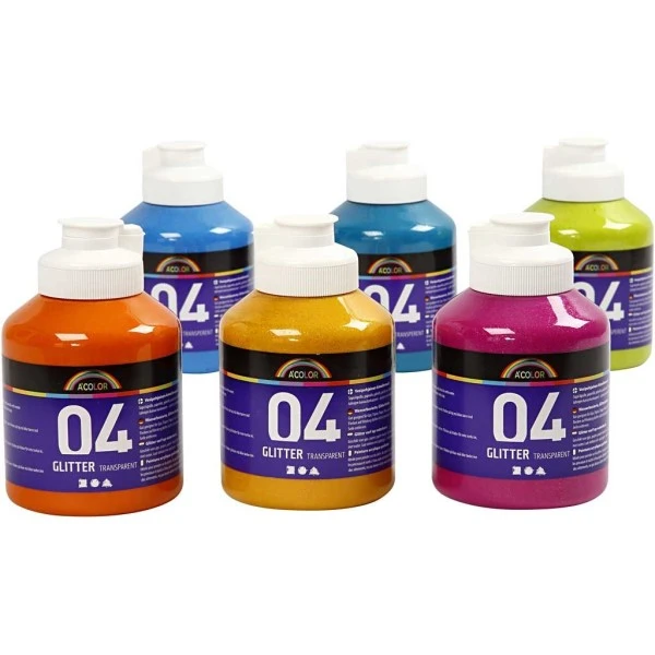 Assortiment de Peinture Acrylique Pailletée A-Color - 6 x 500 ml Creativ Company Peinture Acrylique A-Color Assortiment De Peinture Acrylique Pailletée A-Color - 6 X 500 Ml -Creavea Shop assortiment de peinture acrylique pailletee a color 6 x 500 ml p