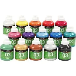 Creativ Company Peinture Acrylique A-Color Assortiment De Peinture Acrylique Perle Métallique A-Color - 15 X 500 Ml