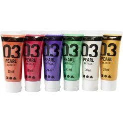 Creativ Company Peinture Acrylique A-Color Assortiment De Peinture Acrylique Perle Métallique A-Color - 6 X 20 Ml