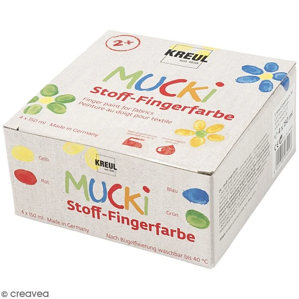 Creativ Company Peinture Au Doigt Textile Assortiment De Peintures à Doigts Pour Textile - 150 Ml - 4 Pcs 4 Creativ Company Peinture Au Doigt Textile Assortiment De Peintures à Doigts Pour Textile - 150 Ml - 4 Pcs – Image 2