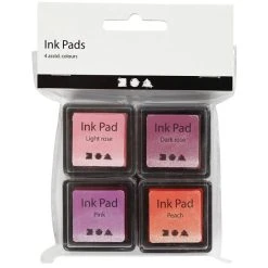 Creativ Company Encreur Séchage Rapide Assortiment De Tampons Encreur - Rose - 3,5 X 3,5 Cm - 4 Pcs -Creavea Shop assortiment de tampons encreur rose 35 x 35 cm 4 pcs p 3