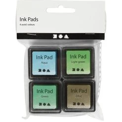 Creativ Company Encreur Séchage Rapide Assortiment De Tampons Encreur - Vert - 3,5 X 3,5 Cm - 4 Pcs -Creavea Shop assortiment de tampons encreur vert 35 x 35 cm 4 pcs p 3