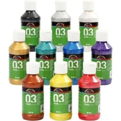 Creativ Company Peinture Acrylique A-Color Assortiment Peinture Acrylique Métallisée A-Color - 10 X 120 Ml
