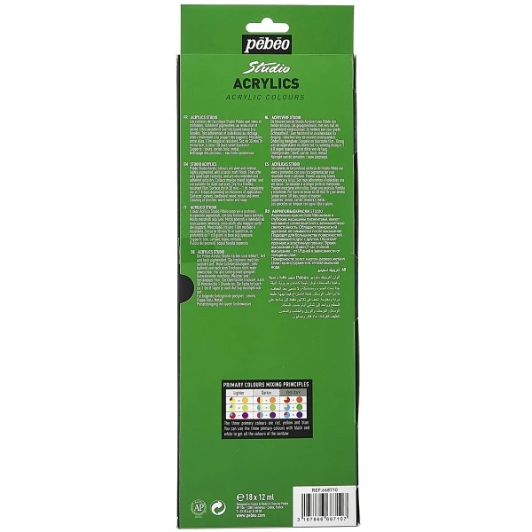 Peinture Acrylique Pébéo Studio Assortiment Peinture Acrylique Pébéo - Studio Acrylics 12 Ml - 18 Tubes 5 Peinture Acrylique Pébéo Studio Assortiment Peinture Acrylique Pébéo - Studio Acrylics 12 Ml - 18 Tubes – Image 3