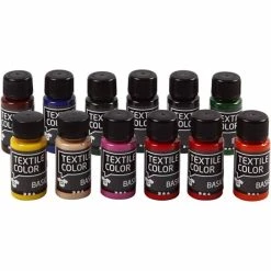 Creativ Company Peinture Tissu Textile Color Assortiment Peinture Textile - 12 X 50 Ml