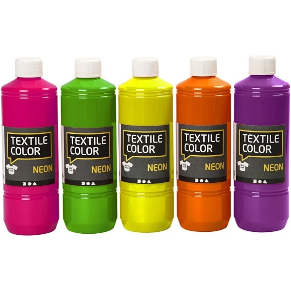 Assortiment Peinture textile fluo - 5 x 500 ml Creativ Company Peinture Tissu Textile Color Assortiment Peinture Textile Fluo - 5 X 500 Ml -Creavea Shop assortiment peinture textile fluo 5 x 500 ml p