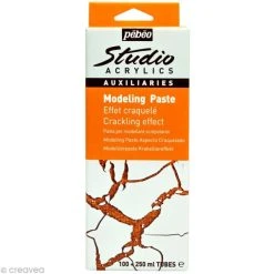 Medium Peinture Auxiliaire Pébéo Studio - Modeling Paste - Effet Craquelé 350 Ml