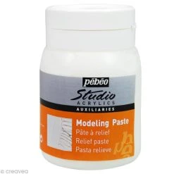 Medium Peinture Auxiliaire Pébéo Studio - Modeling Paste - Pâte De Structure 500 Ml