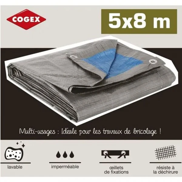 Bâche de protection - Intérieur - Extérieur - Etanche - 5 x 8 m - Cogex Accessoires Bombes De Peinture Bâche De Protection - Intérieur - Extérieur - Etanche - 5 X 8 M - Cogex -Creavea Shop bache de protection interieur exterieur etanche 5 x 8 m cogex p 2