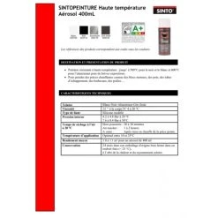 Sinto Ideespray Peinture DecoSpray Bombe De Peinture Haute Température Noir - Sinto -Creavea Shop bombe de peinture haute temperature noir sinto p 3