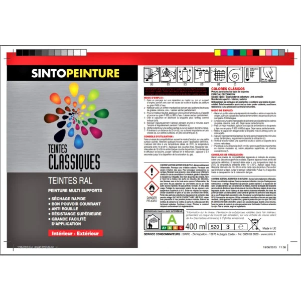 Sinto Ideespray Peinture DecoSpray Bombe De Peinture - Noir Métallisé - Sinto 6 Sinto Ideespray Peinture DecoSpray Bombe De Peinture - Noir Métallisé - Sinto – Image 4