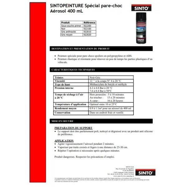 Bombe de peinture pour pare choc - gris moyen - Sinto Sinto Ideespray Peinture DecoSpray Bombe De Peinture Pour Pare Choc - Gris Moyen - Sinto -Creavea Shop bombe de peinture pour pare choc gris moyen sinto p 4