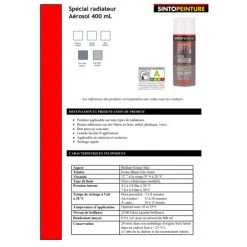 Sinto Ideespray Peinture DecoSpray Bombe De Peinture Radiateur - Blanc Mat - Sinto 9 Sinto Ideespray Peinture DecoSpray Bombe De Peinture Radiateur - Blanc Mat - Sinto -Creavea Shop bombe de peinture radiateur blanc mat sinto p 4