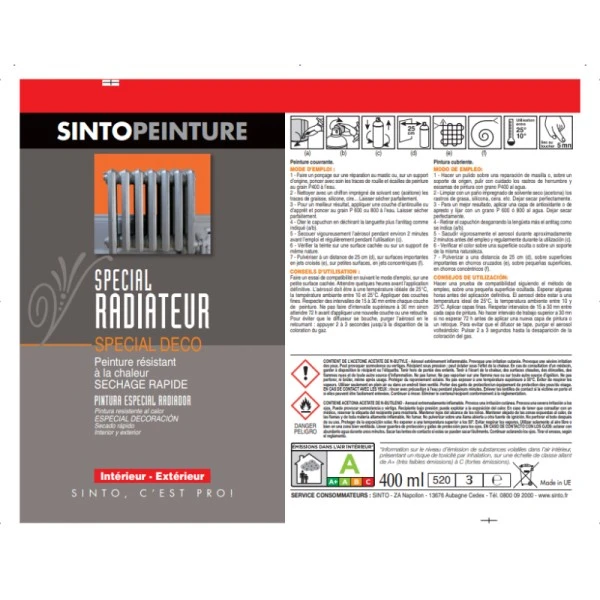 Sinto Ideespray Peinture DecoSpray Bombe De Peinture Radiateur Gris Chaud - Sinto 6 Sinto Ideespray Peinture DecoSpray Bombe De Peinture Radiateur Gris Chaud - Sinto – Image 4