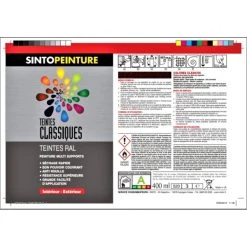 Sinto Ideespray Peinture DecoSpray Bombe De Peinture - Rouge Métallisé - Sinto -Creavea Shop bombe de peinture rouge metallise sinto p 4