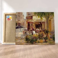 Peinture Par Numéros Peinture Numéro Café Au Coin De La Rue, Paris