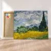 Peinture Par Numéros Peinture Numéro Champ De Blé Avec Cyprès -Creavea Shop champ de ble avec cypres p