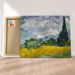 Peinture Par Numéros Peinture Numéro Champ De Blé Avec Cyprès