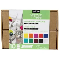Peinture Verre Coffret Collection Pébéo - Peinture Sur Verre Tons Vifs