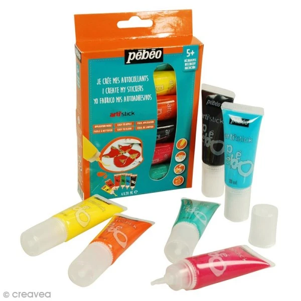 Coffret de peinture pour stickers Arti'stick Pébéo - 6 x 20 ml Kit Peinture Coffret De Peinture Pour Stickers Arti'stick Pébéo - 6 X 20 Ml -Creavea Shop coffret de peinture pour stickers artistick pebeo 6 x 20 ml p 3