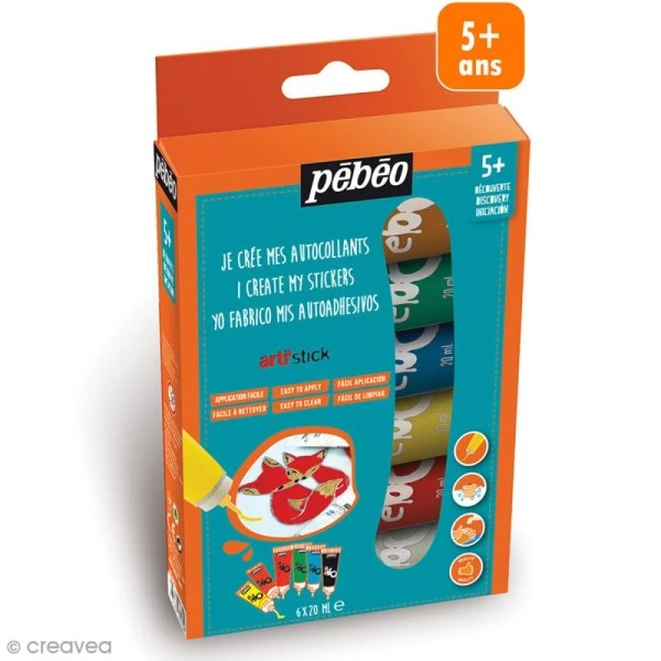 Coffret de peinture pour stickers Arti'stick Pébéo - 6 x 20 ml Kit Peinture Coffret De Peinture Pour Stickers Arti'stick Pébéo - 6 X 20 Ml -Creavea Shop coffret de peinture pour stickers artistick pebeo 6 x 20 ml p