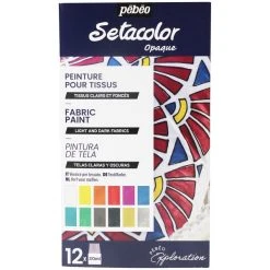 Peinture Tissu Setacolor Coffret D'Exploration Pébéo - Peinture Sur Tissu - 12 X 20 Ml