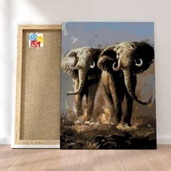 Peinture Par Numéros Peinture Numéro Elephants En Cavale