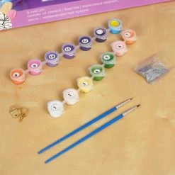 Czech Beads Exclusive Peinture Pailletée Fée De La Lune De La Peinture Par Numéro Kit De Bricolage, Lueur Dans L'Obscurité Ensemble, Paillett -Creavea Shop fee de la lune de la peinture par numero kit de bricolage lueur dans lobscurite ensemble paillett p 5