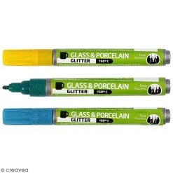 Creativ Company Marqueur Verre Feutre Pailleté Pour Verre Et Porcelaine - Semi Opaque - 2 à 4 Mm