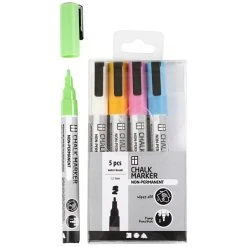 Creativ Company Feutre Craie Feutres Craie - Couleurs Fantaisies - Pointe Fine - 5 Pcs