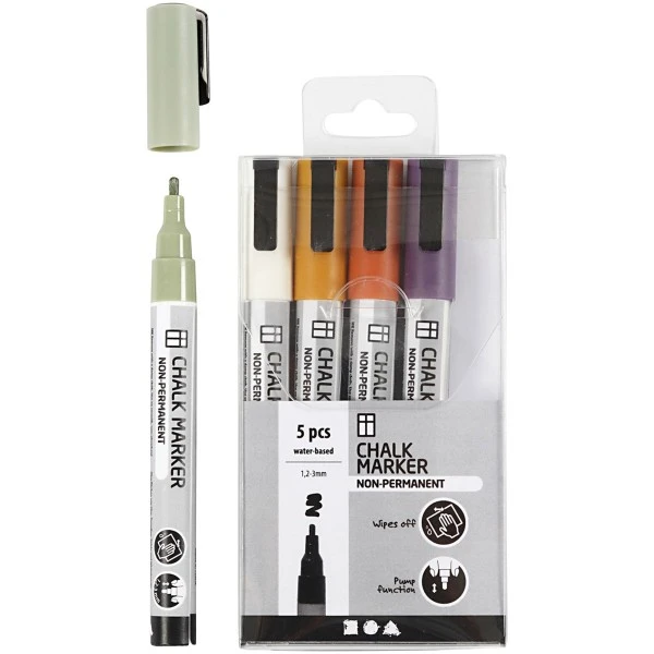 Creativ Company Feutre Craie Feutres Craie - Couleurs Pastel - Pointe Fine - 5 Pcs 3 Creativ Company Feutre Craie Feutres Craie - Couleurs Pastel - Pointe Fine - 5 Pcs