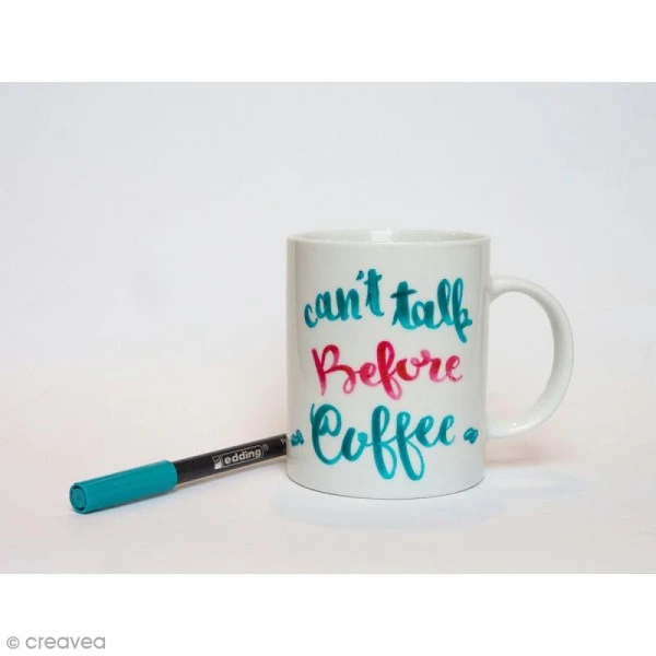 Feutre Porcelaine Feutres Porcelaine Edding 4200 - Camaïeu Bleu Vert - 6 Feutres 4 Feutre Porcelaine Feutres Porcelaine Edding 4200 - Camaïeu Bleu Vert - 6 Feutres – Image 2