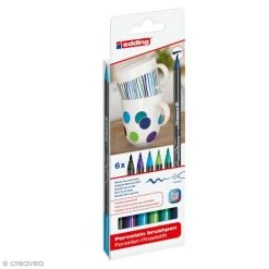 Feutre Porcelaine Feutres Porcelaine Edding 4200 - Camaïeu Bleu Vert - 6 Feutres