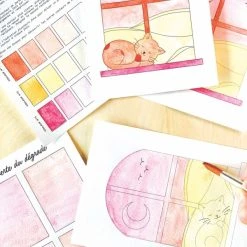 FRENCH'KITS Kit Peinture French Kits Aquarelle - Rêves De Chat -Creavea Shop french kits aquarelle reves de chat p 3