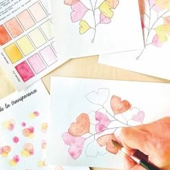 FRENCH'KITS Kit Peinture French Kits Aquarelle - Tendres Gingkos -Creavea Shop french kits aquarelle tendres gingkos p 3