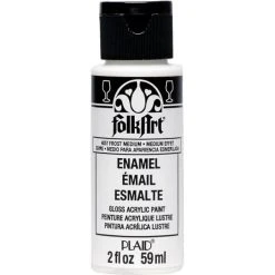 Plaid Peinture Verre Frost Médium Enamel, FolkArt, 59 Ml, Effet Givré Pour Porcelaine Et Verre