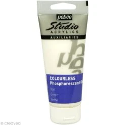 Peinture Phosphorescente Gel Phosphorescent Pébéo Studio - Vert Incolore 100 Ml