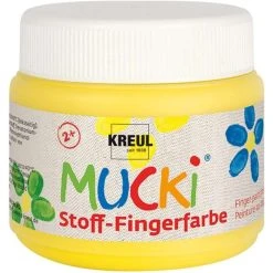 Peinture Pour Tissu Gouache Aux Doigts Textile "Mucki" - 150 Ml - Jaune - C. Kreul