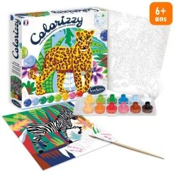 Sentosphère Peinture Numéro Kit Créatif Colorizzy - Peinture Par Numéros - Zèbre Et Léopard