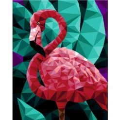 Wizardi Kit Peinture Kit De Peinture Par Numéros. P005 Flamingo (style Polygonal) 40*50