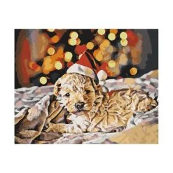 Wizardi Peinture Numéro Kit De Peinture Par Numéros - Petit Père Noël - 40x50 Cm