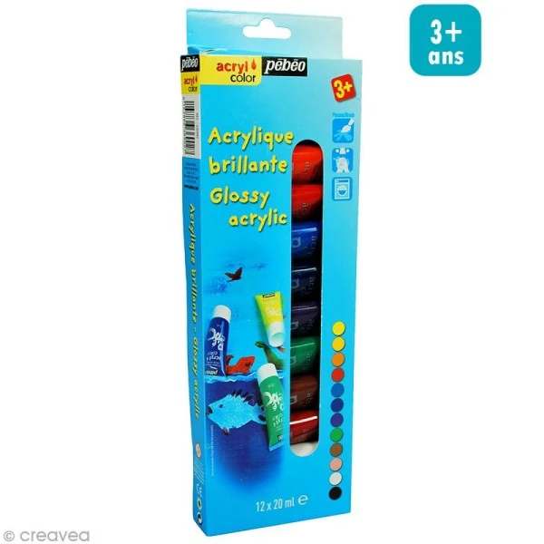 Kit découverte - Acrylcolor - 12 x 20 ml Pébéo Kit De Gouache Kit Découverte - Acrylcolor - 12 X 20 Ml -Creavea Shop kit decouverte acrylcolor 12 x 20 ml p