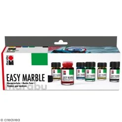 Marabu Peinture Marbling Kit Peinture Easy Marble Pour La Marbrure 6 X 15 Ml