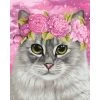 Peinture Numéro Kit Peinture Par Numéros Wizardi Chat Et Pivoines 40x50 Cm H113 -Creavea Shop kit peinture par numeros wizardi chat et pivoines 40x50 cm h113 p