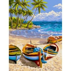 Peinture Numéro Kit Peinture Par Numéros Wizardi Harbour 40x50 Cm S016